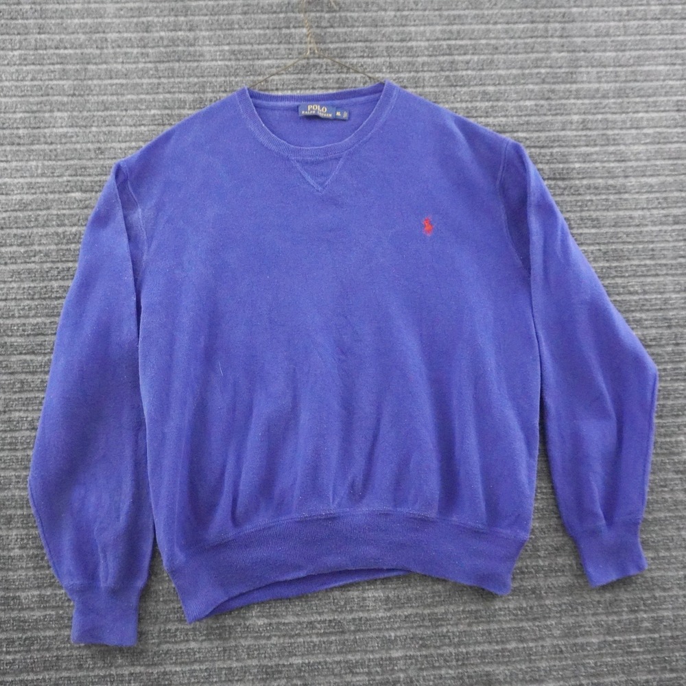 Polo Ralph Lauren Sweatshirt Mens XL Purple Red Pony Crewneck Ribbed Trim